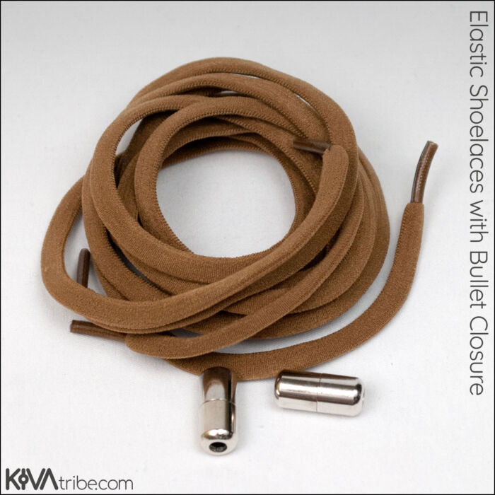 Elastic laces with bullet closure (chestnut brown) by Kiva Tribe