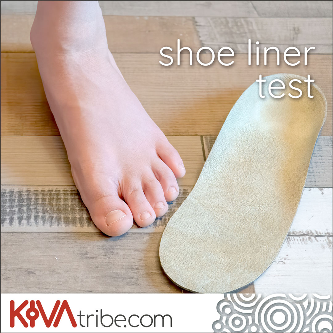 An image of someone standing next to a shoe liner and the words "shoe liner test"