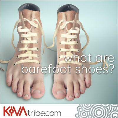 A pair of shoes that looks like bare feet with the words "what are barefoot shoes"